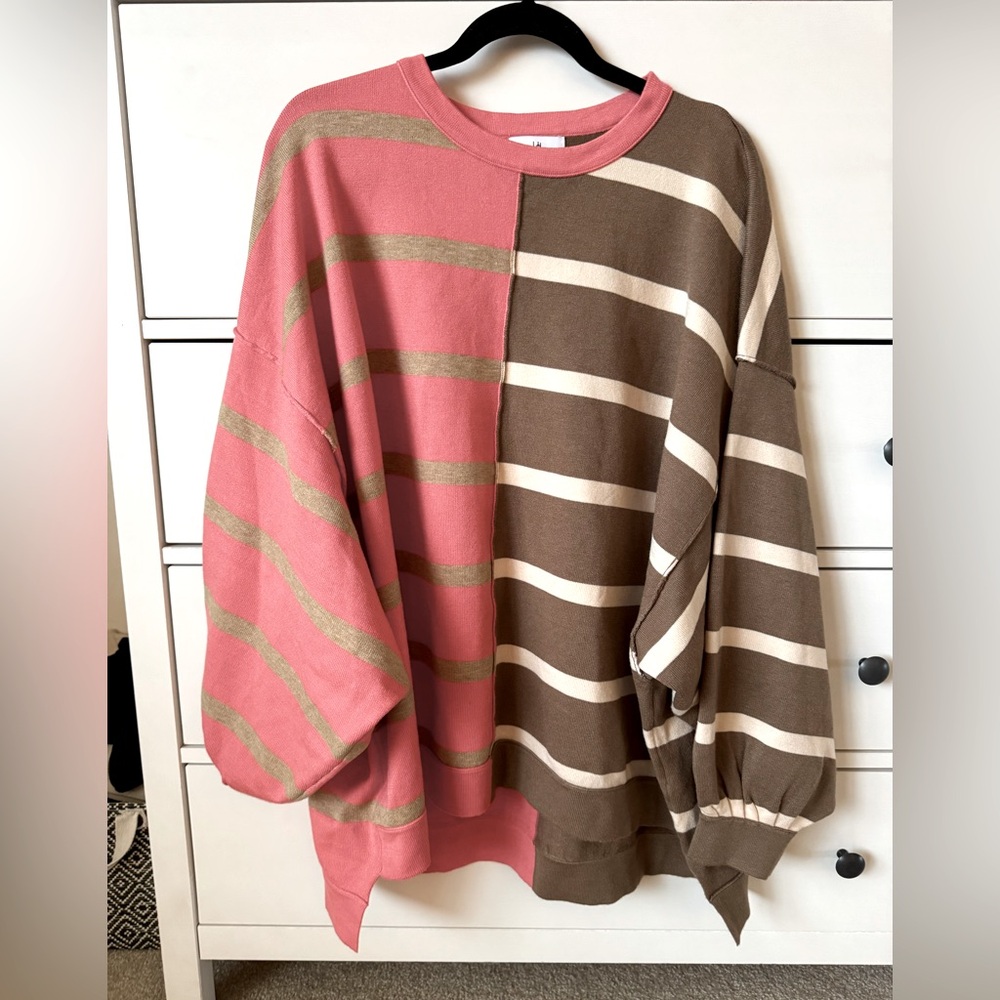 Womens striped oversized sweater